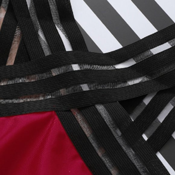 All red solid with black swim suit - Picture 4 of 7